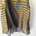 I Love H81  Sheer Striped Racerback‎ Tank Top S High Low Hem Gold Gray Photo 2