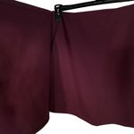 Loft  Outlet Medium Mini Skirt Faux Wrap Pull-On Stretch Elastic Waist Dark Wine Photo 3