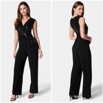 Bebe NYE Disco  Sequined Sleeveless Wrap Jumpsuit Wide Leg Evening Formal L NWT Photo 5