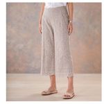 Sundance Menara Linen Blend Eyelet Scalloped Culottes Crop Pants Size XS Photo 1