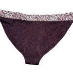 Athleta Aqualuxe Batik Bikini Bottom Mid Rise Burgundy White Medium Photo 4