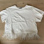 VICI Feather Trim Cotton Tee Photo 4