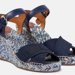 Chloé Chloe Piia Espadrille Logo Wedges in Denim Photo 0