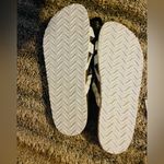 Just Be NWT  Woman’s White Braided Strap Sandals With Buckle Photo 3