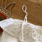 Old Navy White eyelet cold shoulder linen top Photo 2