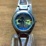 Disney Mickey Mouse Silver Tone Holographic Bracelet Watch From 1990s - Works Photo 0