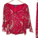 Jonathan Martin Vintage  Studio Y2K Skirt & Blouse Set Size 12 Fairycore Boho Red Photo 0