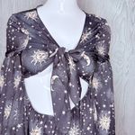 Romwe  flutter Belle sleeve tie top cut out celestial sun and moon short dress L Photo 1