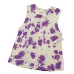 Abound  Purple and White Tie Dye Ribbed Muscle Tank Top Small Photo 0