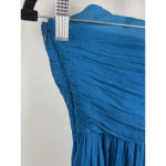 J.Crew J.‎ Crew Blue 100% Silk Crinkle Chiffon Flowy Strapless Mini Dress Size 0P Photo 6