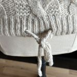 American Eagle  Sweater Natural Oatmeal Oversized Cable knit Hoodie Womens XS S Photo 5