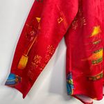 Chico's  Faux Suede Red Asian Zip Up Long Sleeve Shirt Jacket Womens 2 L 12 New Photo 3