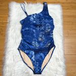 Garnet Hill 3/$30 Signature Blue Printed Asymmetrical One Piece Swimsuit 18 Photo 2