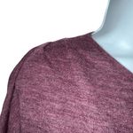 Anthropologie KNITTED & KNOTTED Plum 3/4" Sleeve Ruffle Trim Wool Sweater EUC S Photo 2