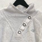 The North Face Cream/Light Gray Snap Neck Fleece Pullover Sweater Size L Photo 3
