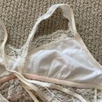 Aerie  Lace Cream Bralette Size Medium Bra Light Support Unpadded Feminine EUC Photo 5