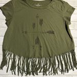 American Eagle  Outfitters Green Fringe Tee Photo 1