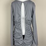 House Of CB  Mini Dress Womens L+ 10/12 Camille Grey Silk Cutout Ruched Sexy Photo 8