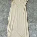 Free People fp beach beige t shirt maxi slit dress cover up size M NWT Photo 0