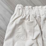 American Eagle Pants Womens Ivory Corduroy Barrel Leg Paperbag Waist Size 0 Photo 4