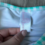 Lauren James  Gingham Off The Shoulder Bandeau Bikini Top Aqua Photo 2