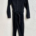 joe's jeans Joe's Long Sleeve Rika Collared Belted Tapered Leg Jumpsuit Black Women Small Photo 0