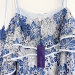 Rebecca Minkoff Dena Cold Shoulder Blouse Blue Floral Lace NWT Size Small Photo 10