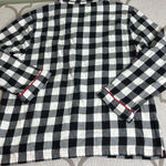 Hanna Andersson Flannel Buffalo Plaid long sleeve button down Pajama Top Black Size M Photo 2