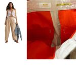 Anthropologie  Maeve Pants‎ Cream  Barrel Utility Wide leg Neutral sz. 4 EUC Photo 4