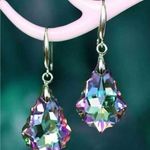 Beautiful iridescent multi colored earrings! Party favorite! New Blue Photo 1