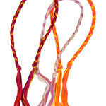 Friendship Bracelets Set Of 3 Handmade Purple Neon Orange Red Photo 0