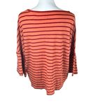 Madewell NWT Sweet Dahlia Oversized Orange Red Striped Bell Sleeve Tee Shirt Top Photo 7