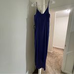 EXPRESS NWT  cocktail Faux Wrap Satin blue Midi Dress - Size XS Photo 3