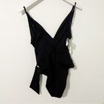 NEW NWT Jonathan Simkhai Black Niya Tie Waist One Piece Swimsuit Large L Photo 2