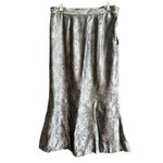 Milano silver satin A line skirt with pleated hem Black Size 8 Photo 9