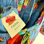 Farm Rio  Toucans Garden Midi Dress in Blue Size Small Photo 4