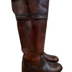 Frye Women’s Melissa Trapunto Riding Brown Leather Boots Size 5.5 Knee High Photo 0