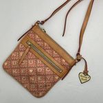 Dooney & Bourke Women's Leather Pink Tan Heart Valentines Crossbody Bag Photo 0