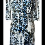 Carmen Marc Valvo Boat Neck Jersey Knit Ruched Sheath Dress Size 6 Photo 4