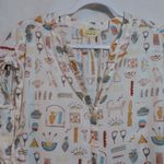 Anthropologie  x Danielle Kroll Egyptian Hieroglyphics Brooklynite Top Size S Photo 2