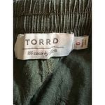 Torrid  Linen Spandex Blend Green Pull On Drawstring Pocket Shorts Size 0 Photo 4