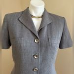 Liz Claiborne Petite Collection Gray Skirt Top Set.Top Short Sleeves Sz 10P Photo 3