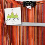 ZIG ZAG ORANGE MULTICOLOR LIGHTWEIGHT COTTON WRAP DRESS SIZE L/XL Size L Photo 3