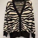 Motel Rocks Zebra Print Nylon Knit Cardigan Cozy Oversized Small Photo 0