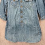Gap Blue Demin Jeans Cotton Western Shirt Short Sleeve Top Small Photo 4