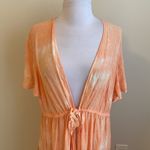 Torrid Peach Tie Dye Clip Dot Kimono Photo 4