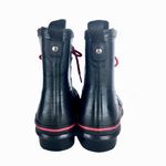 Skechers Glossy Black & Red Waterproof Short Lace-Up Rain Boots Photo 4