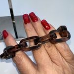 Michael Kors  Tortoise Shell Large Link Crystal Rose Gold Toggle Bracelet Photo 1