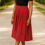 Preston & York Vintage Red Plaid Tartan Midi Skirt Med Pet Hong Kong Christmas Photo 9