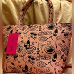 Betsey Johnson Pink Insulated Lunch Tote Food Print Thermal Cooler Carryall NWT Photo 1